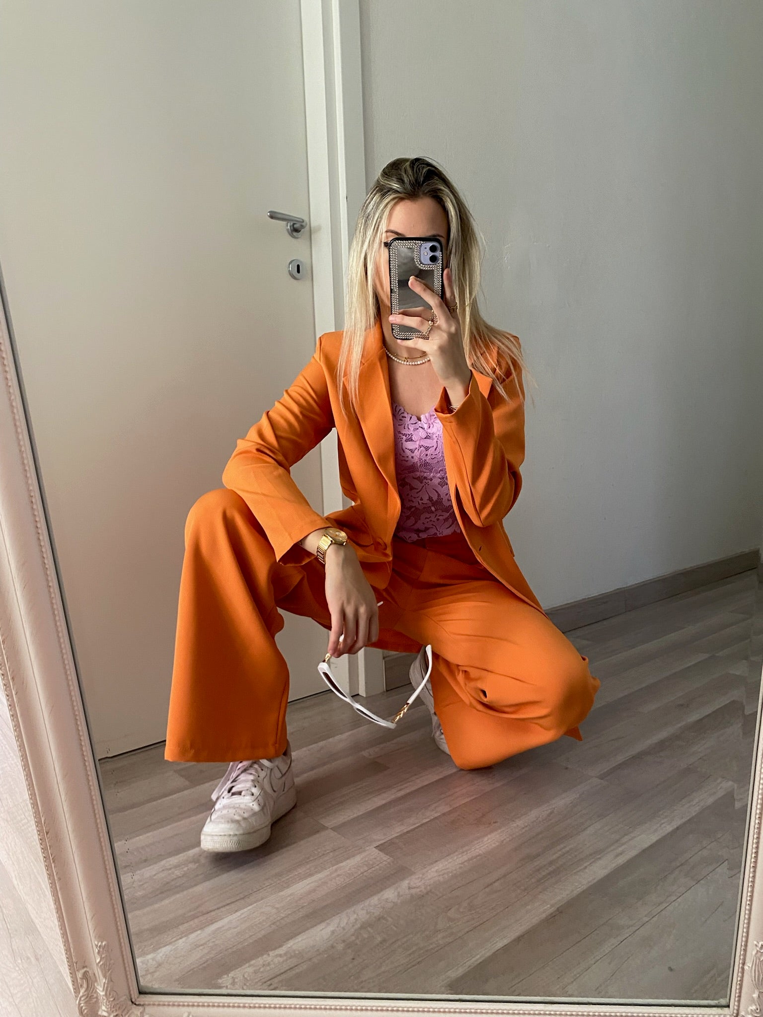 Completo oversize giacca e pantalone arancio - R.a. Boutique 