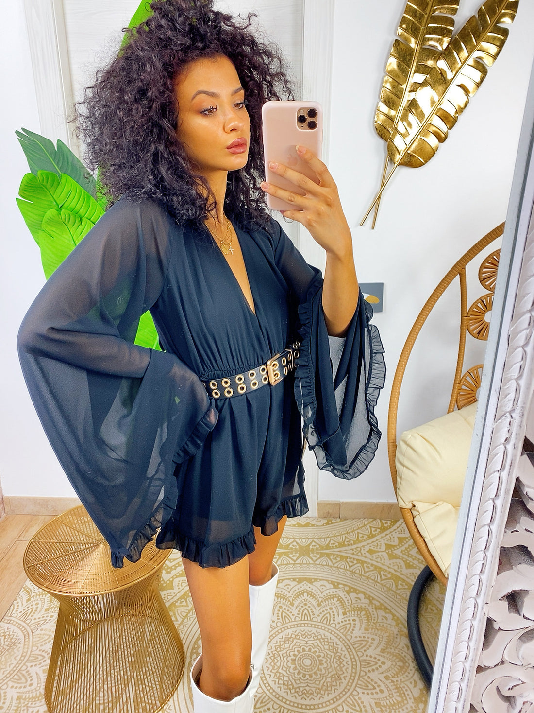 Tutina manica larga nera - R.a. Boutique 