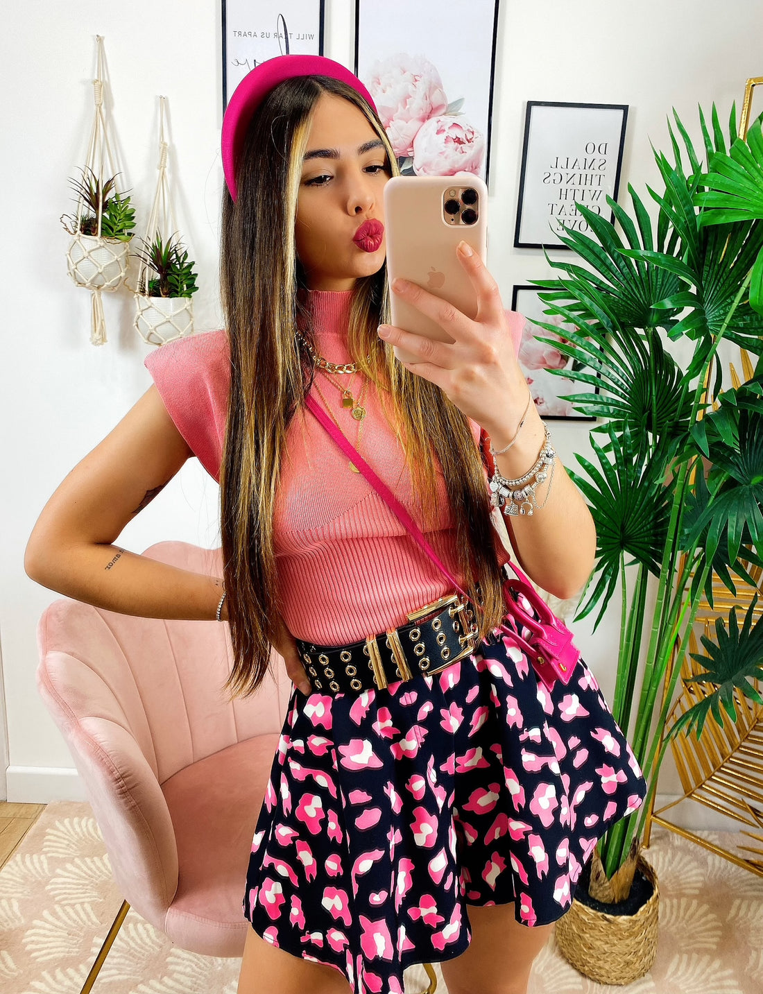 Maglia con spalline Bombate Rosa - R.a. Boutique 