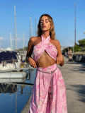 Completo top e pantalone rosa a fiori - R.a. Boutique 