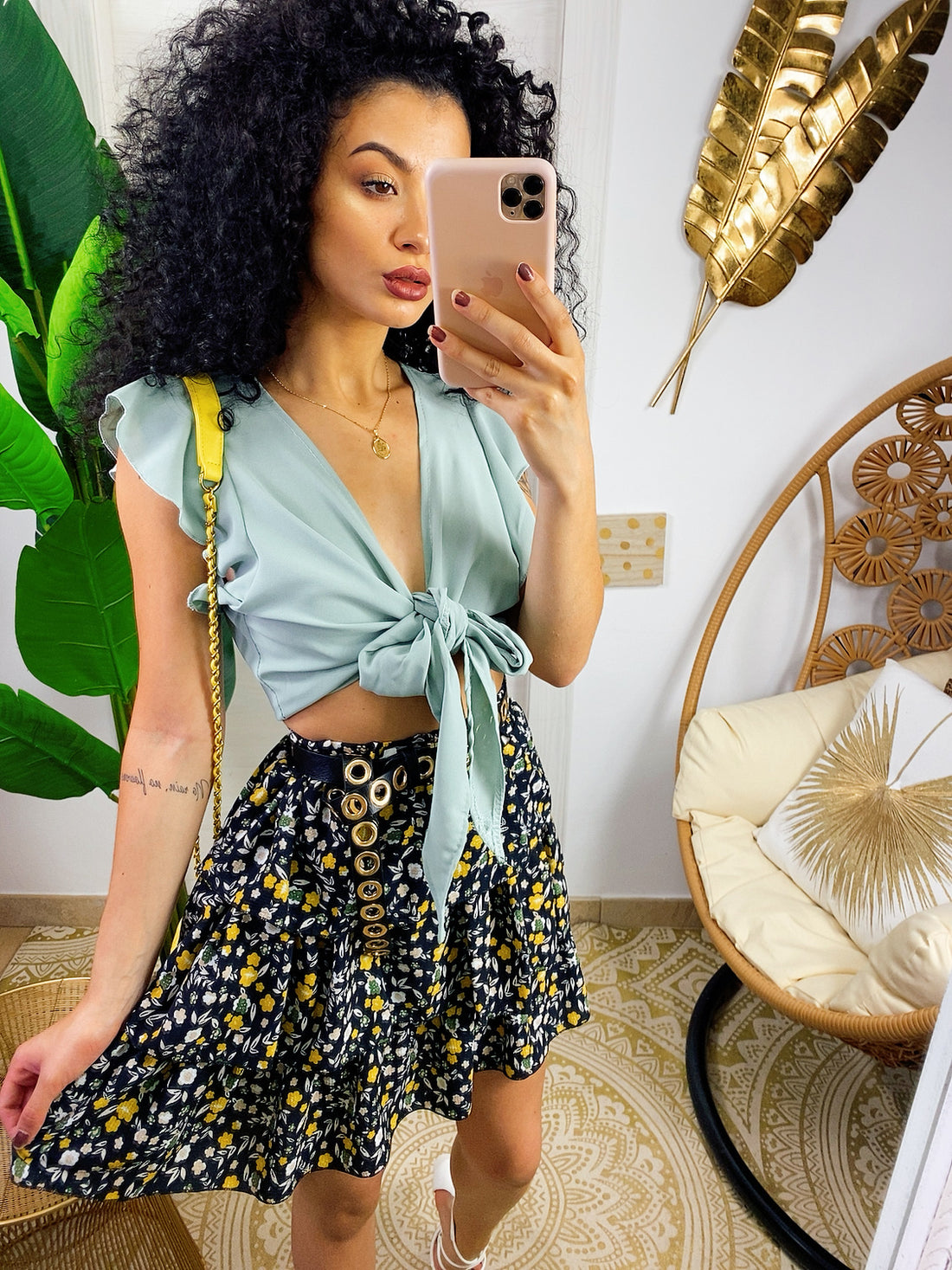 Top verdino con fiocco - R.a. Boutique 