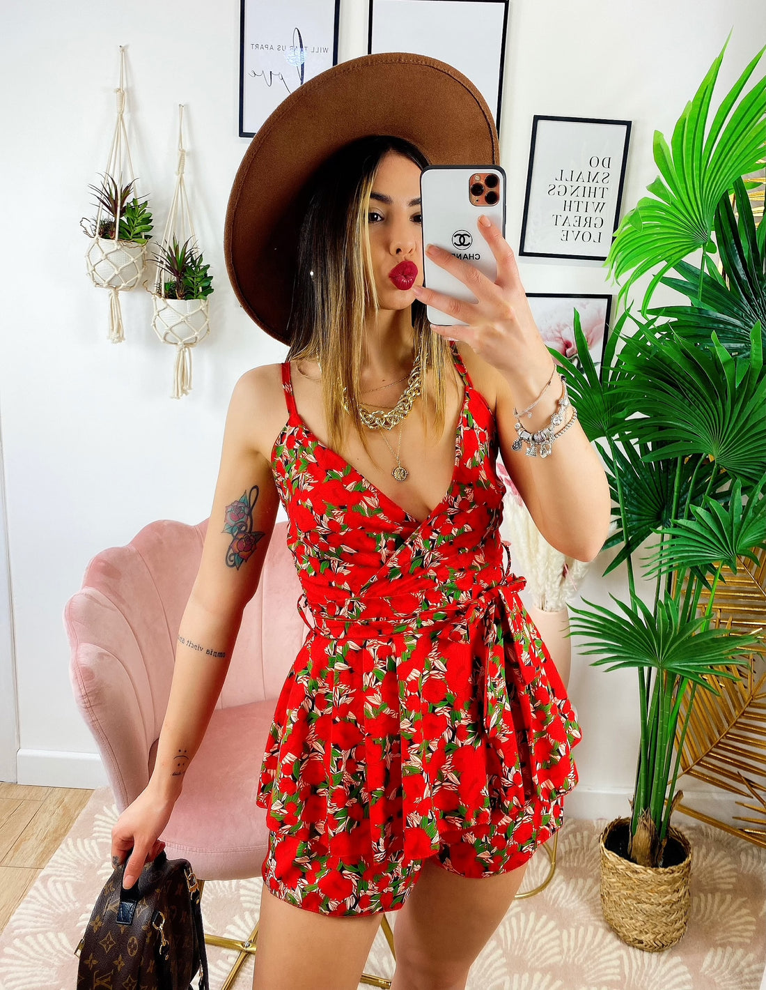 Tutina a fiori rossa - R.a. Boutique 