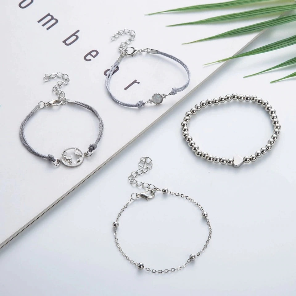 Bracciale con mondo e dettagli argento - R.a. Boutique 