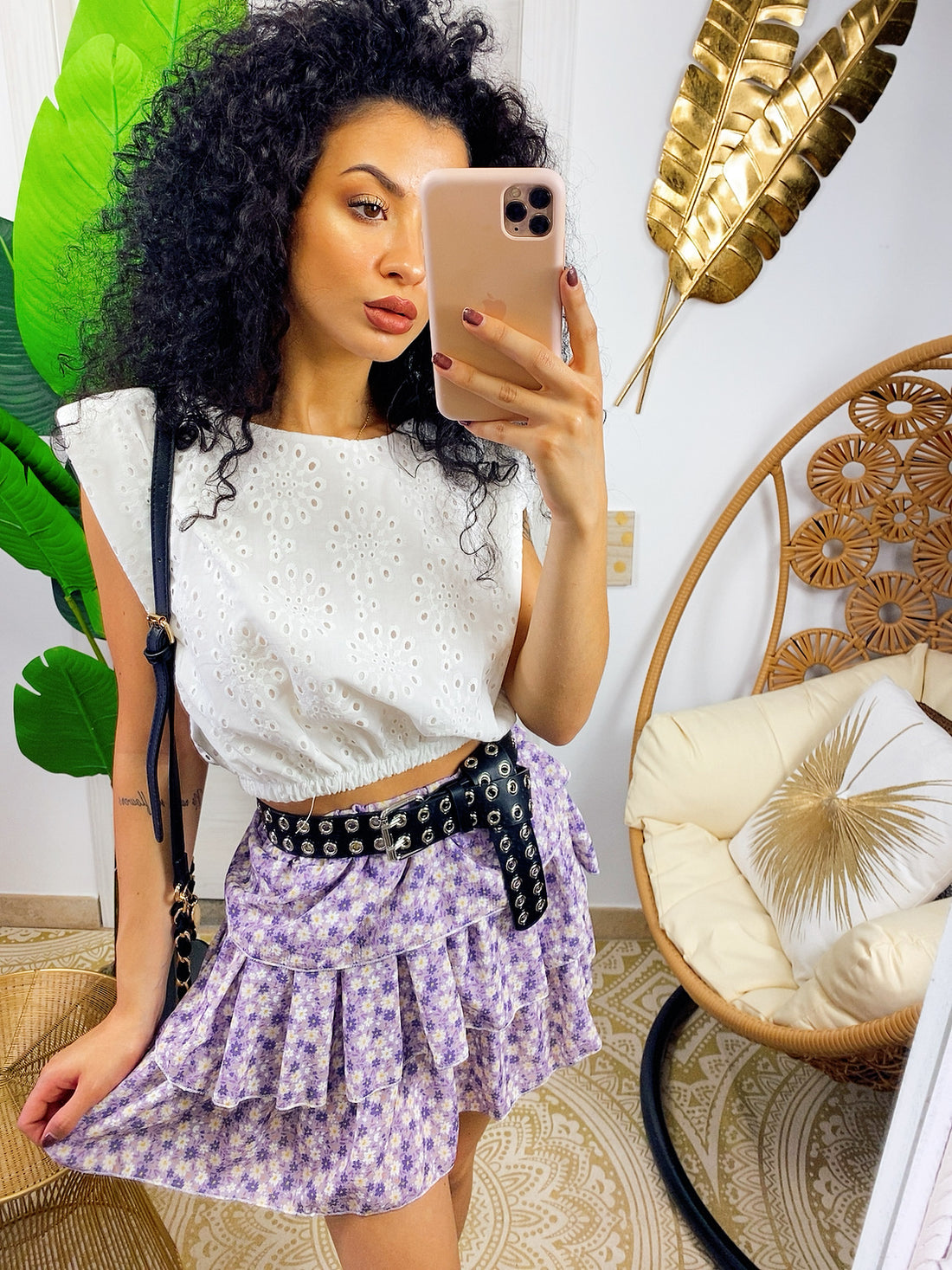 Top con spalline bombate pizzo San Gallo - R.a. Boutique 