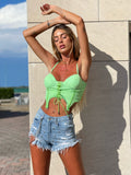Top menta con lacci - R.a. Boutique 