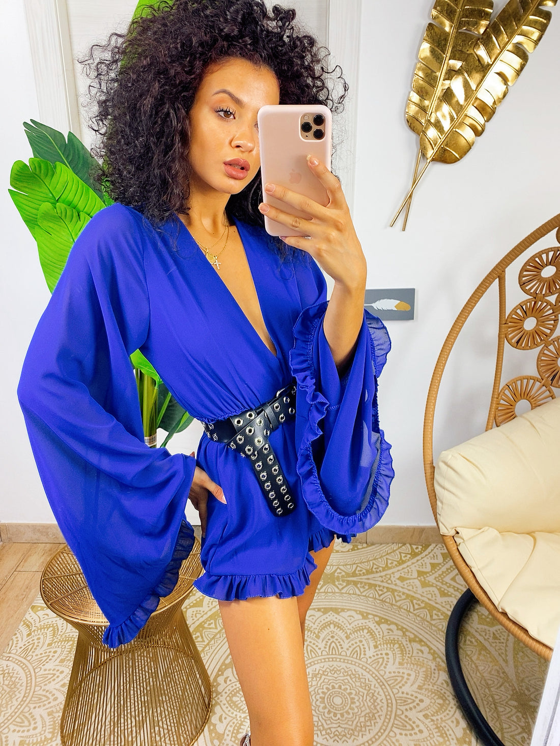 Tutina manica larga blu elettrico - R.a. Boutique 