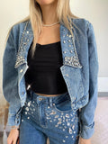 Giacca di jeans con strass - R.a. Boutique 