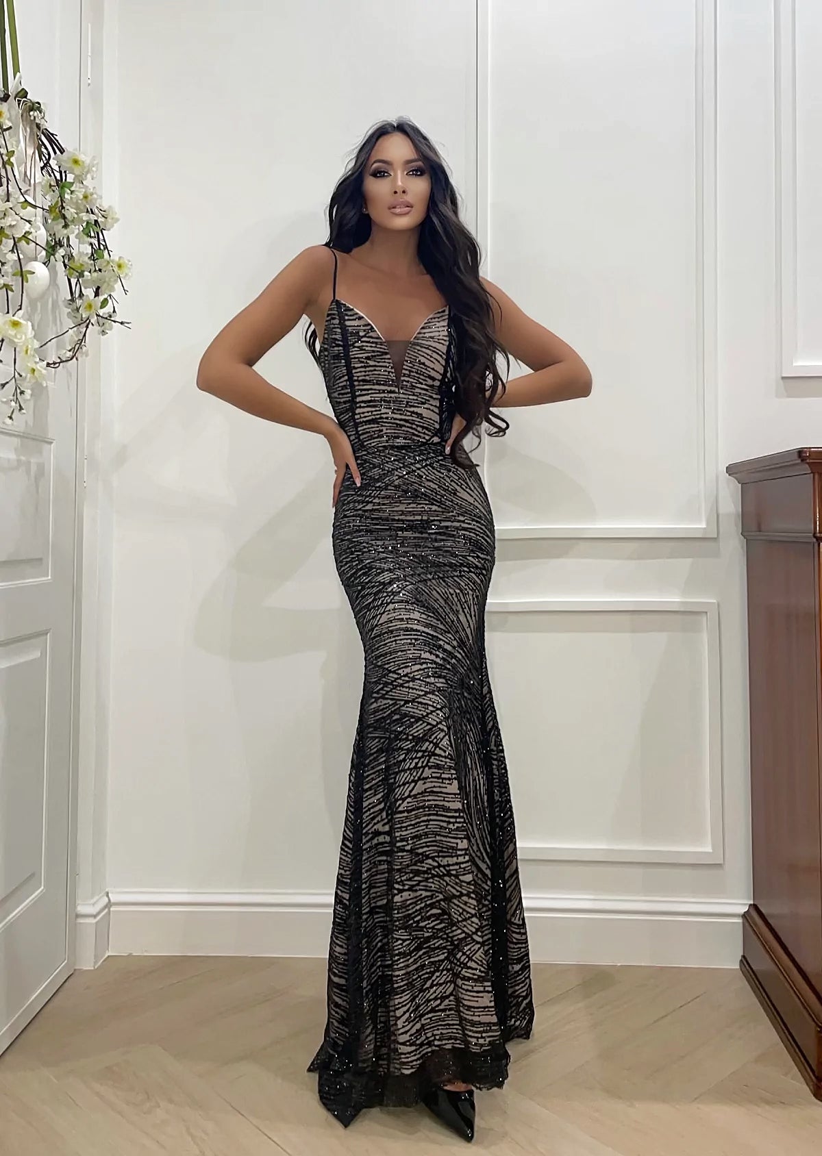 Abito da cerimonia a sirena black R.a. Boutique