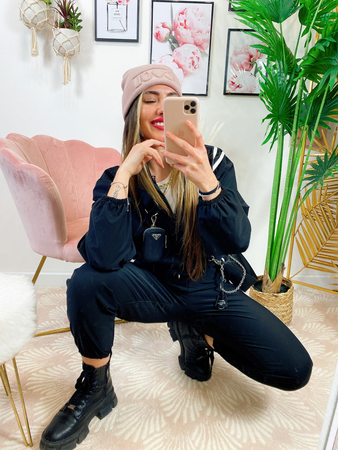 Completo sportivo con righe nero - R.a. Boutique 