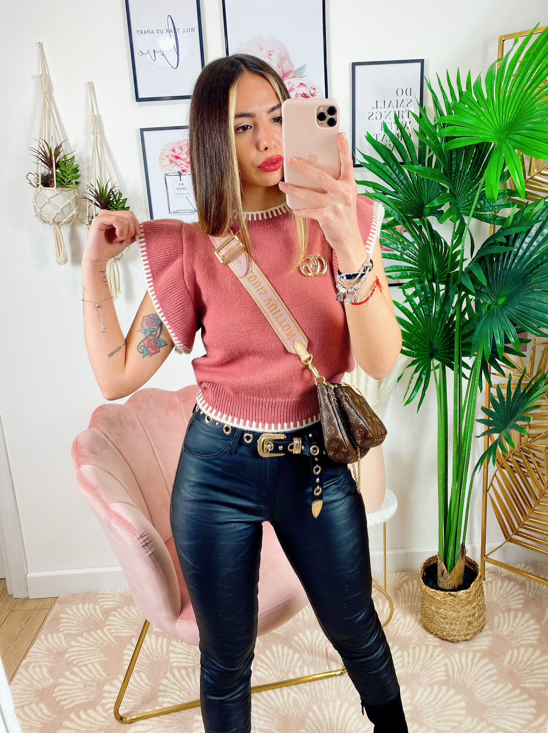 Maglioncino bicolore con rouge - R.a. Boutique 