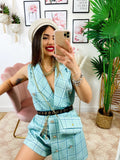 Tutina a Blazer con borsetta Verdeacqua - R.a. Boutique 