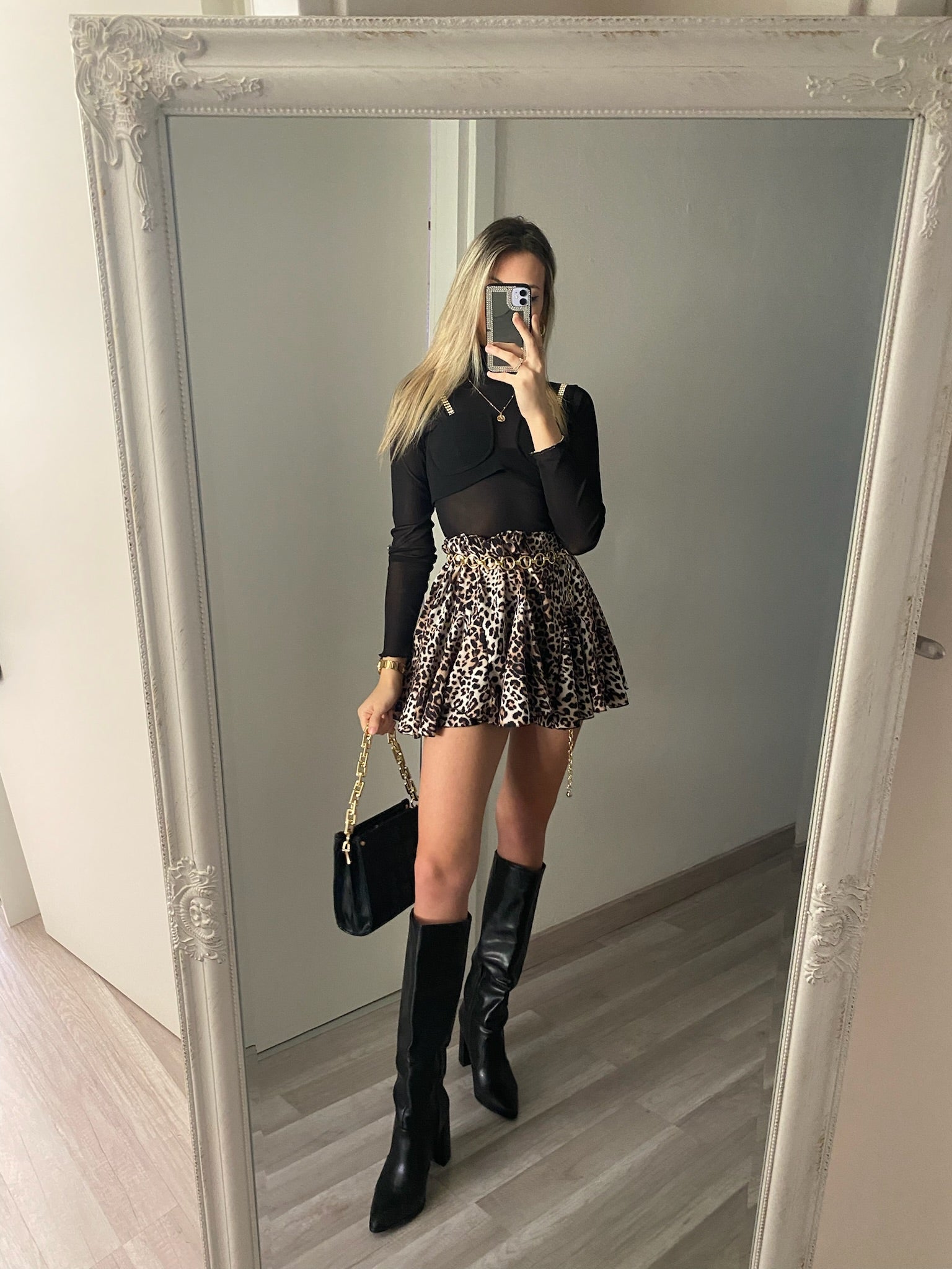 Camicia velata con corpino nero - R.a. Boutique 