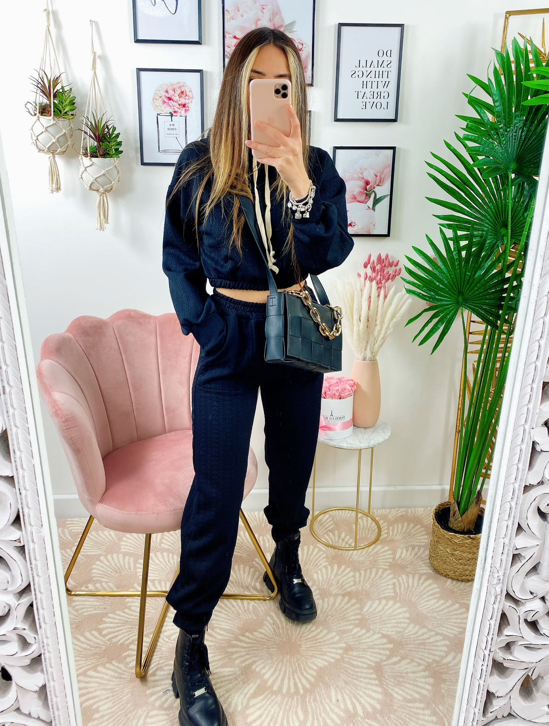 Tuta Sportiva Ricamata Black - R.a. Boutique 