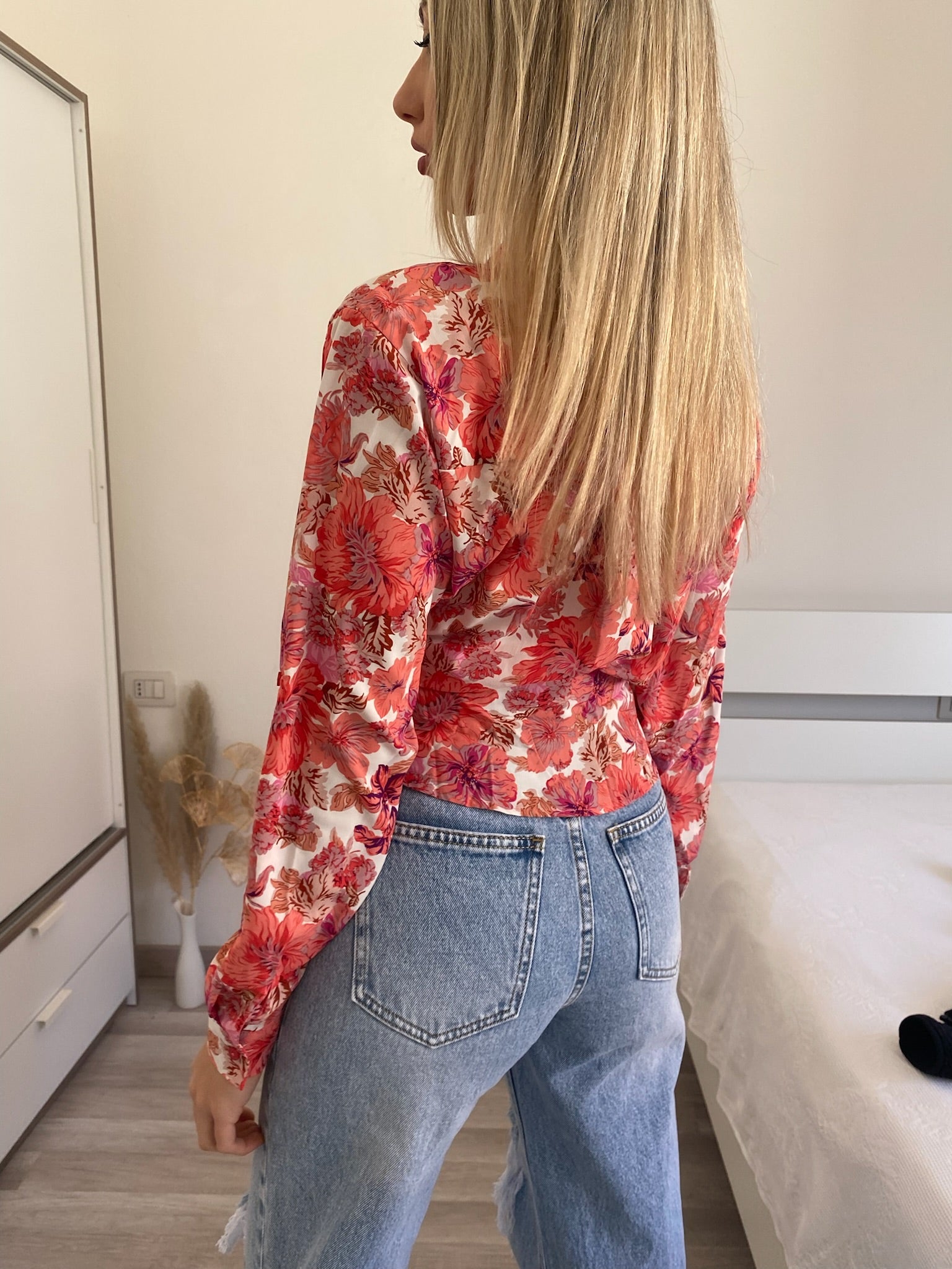 Camicia floreale corallo - R.a. Boutique 