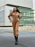 Tuta intera Camel con zip - R.a. Boutique 