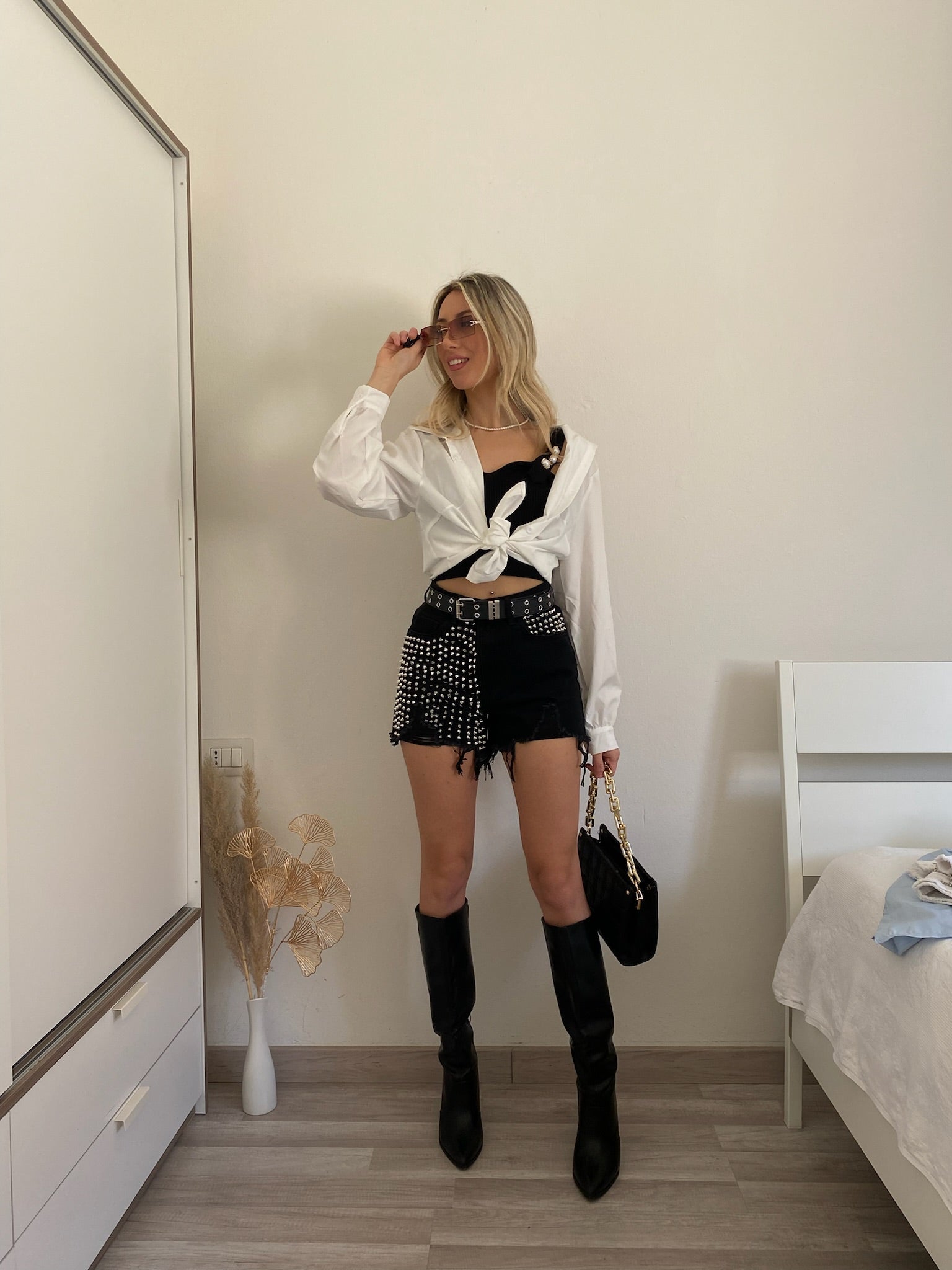 Top più camicia bianco nero - R.a. Boutique 