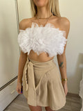 Top bianco in tulle - R.a. Boutique 