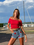 Short a caramella con cuori rossi - R.a. Boutique 