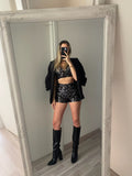 Completo top e short paillettes nero argento - R.a. Boutique 