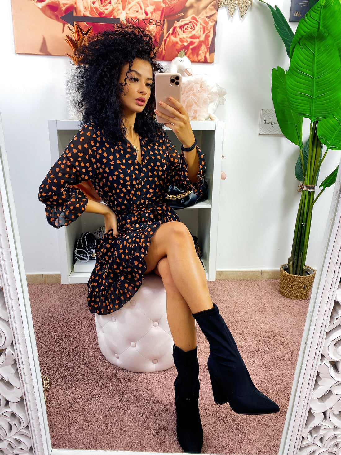 Abito manica lunga con cuori - R.a. Boutique 