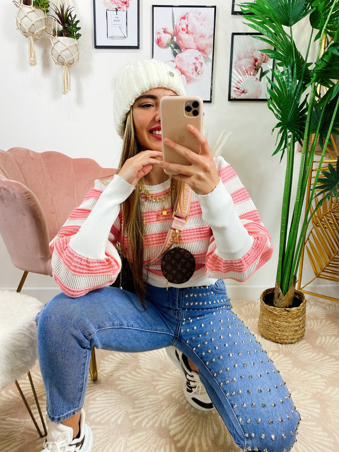 Maglioncino a righe traforato alta qualità - R.a. Boutique 