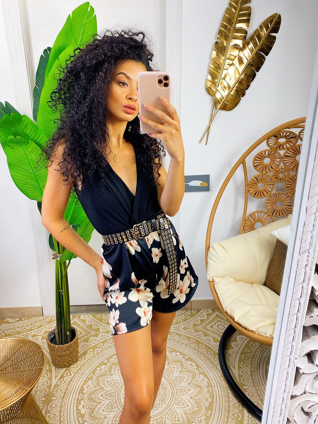 Tutina con pantaloncino a fiori - R.a. Boutique 