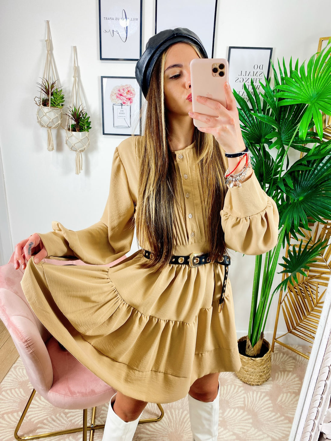 Abito con bottoncini manica ampia - R.a. Boutique 