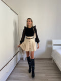 Maglioncino nero con maniche in pizzo - R.a. Boutique 