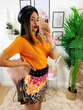 Maglia crop arancio con cuori - R.a. Boutique 