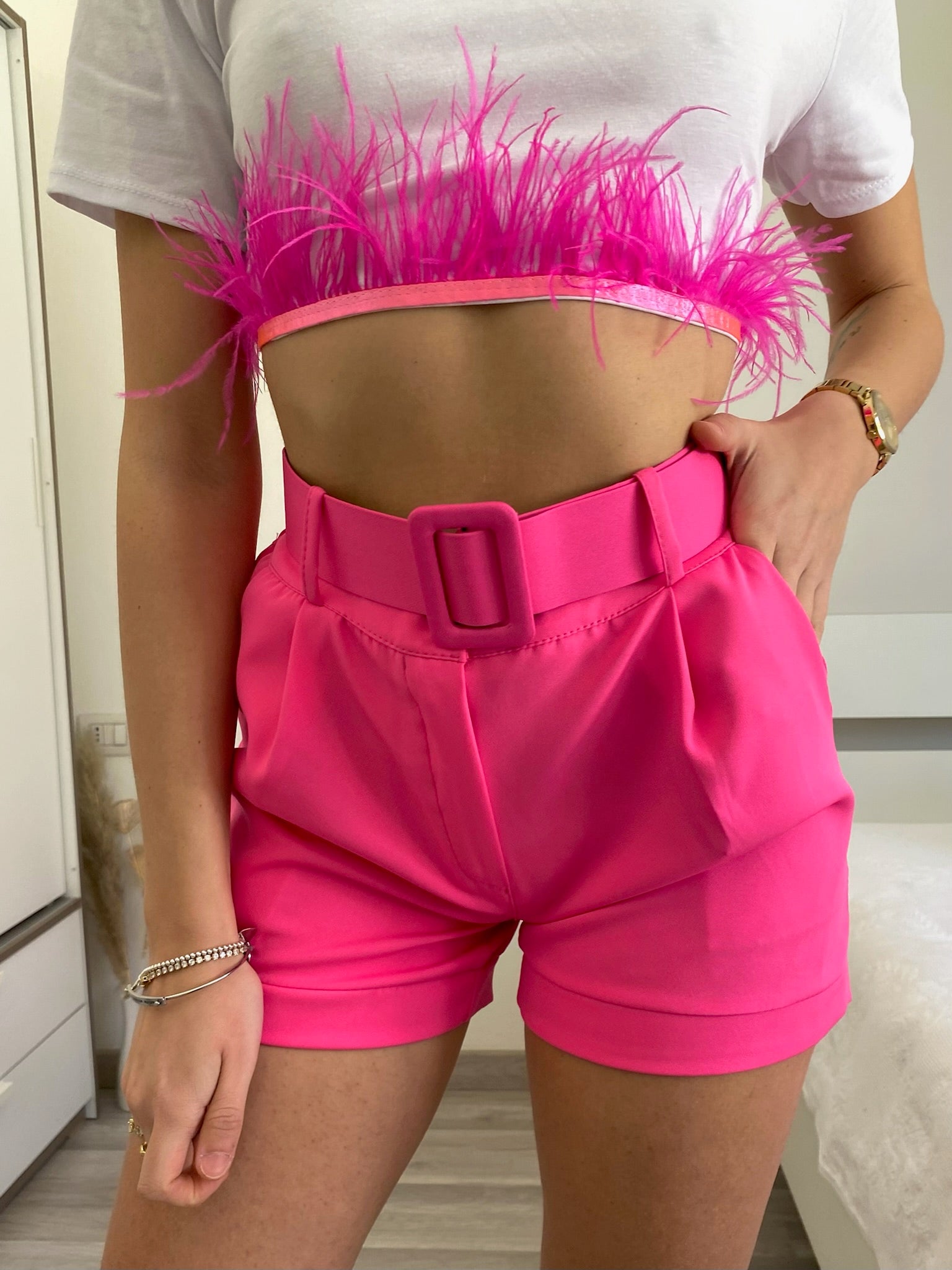 Completo giacca e Short Fuxia - R.a. Boutique 
