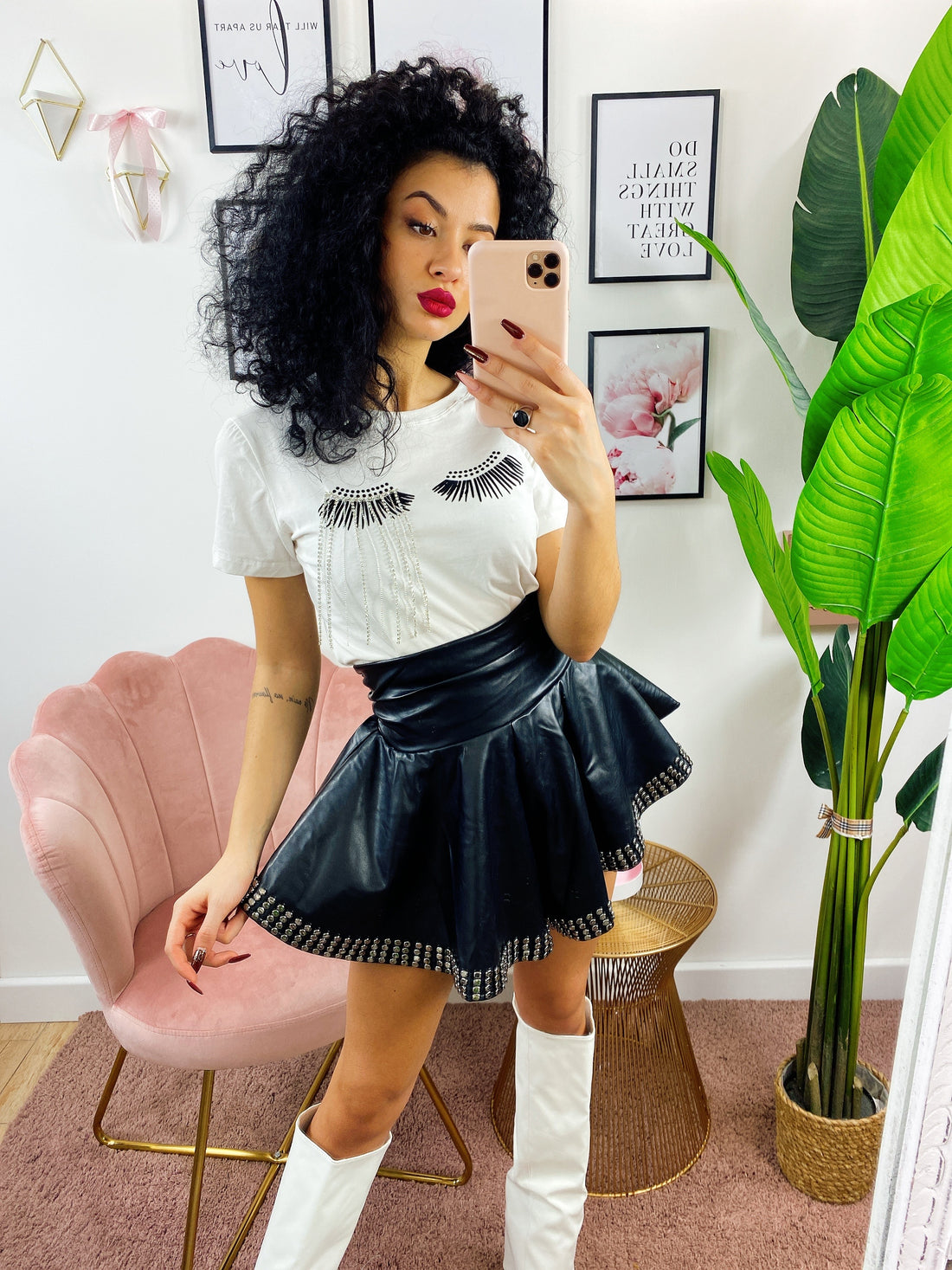 T-shirt con ciglia e strass - R.a. Boutique 