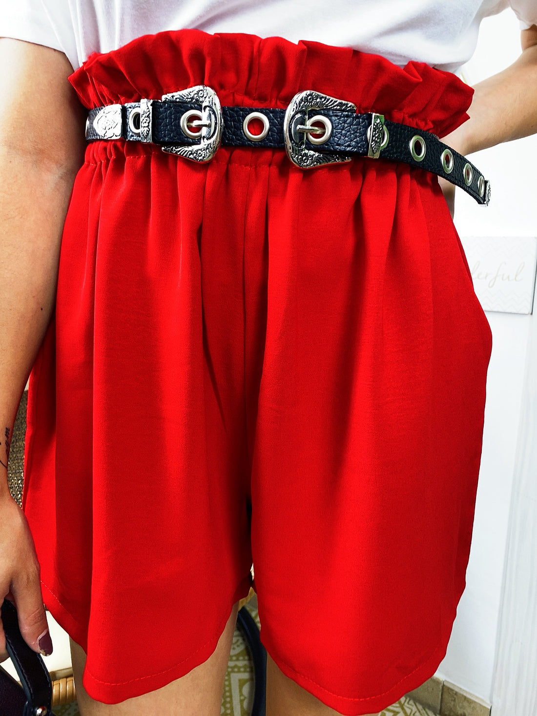 Short rosso con elastico - R.a. Boutique 