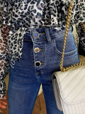 Jeans con bottoni in strass - R.a. Boutique 