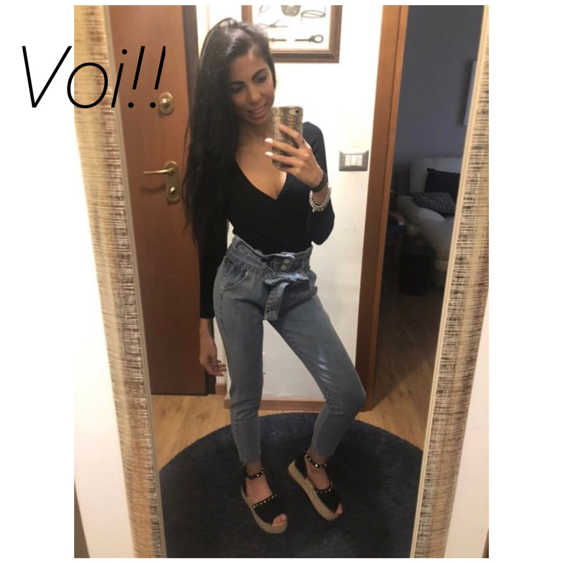 Jeans con fiocco - R.a. Boutique 