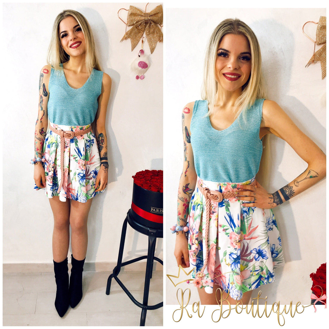 Magliettina celeste in Lurex - R.a. Boutique 