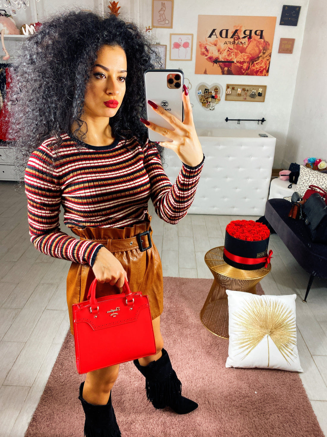 Maglioncino a righe rosso - R.a. Boutique 