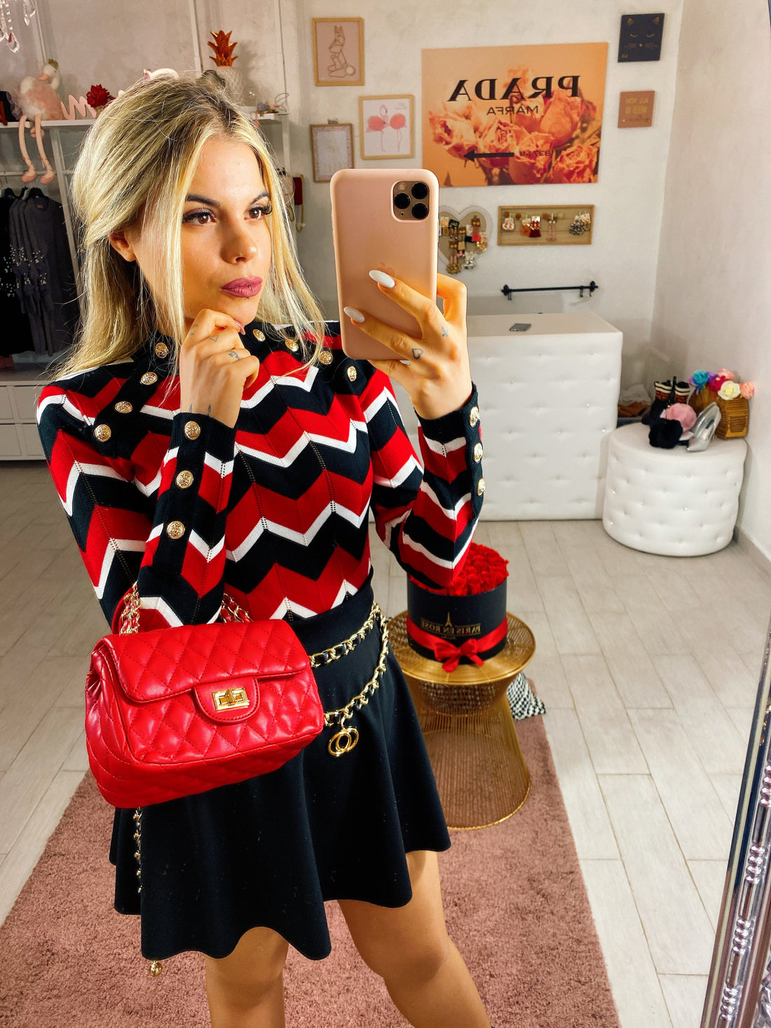 Maglioncino a rombi Red - R.a. Boutique 