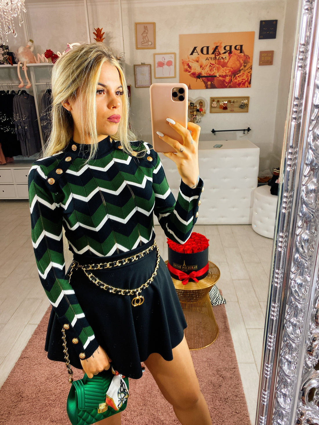 Maglioncino a rombi verde - R.a. Boutique 