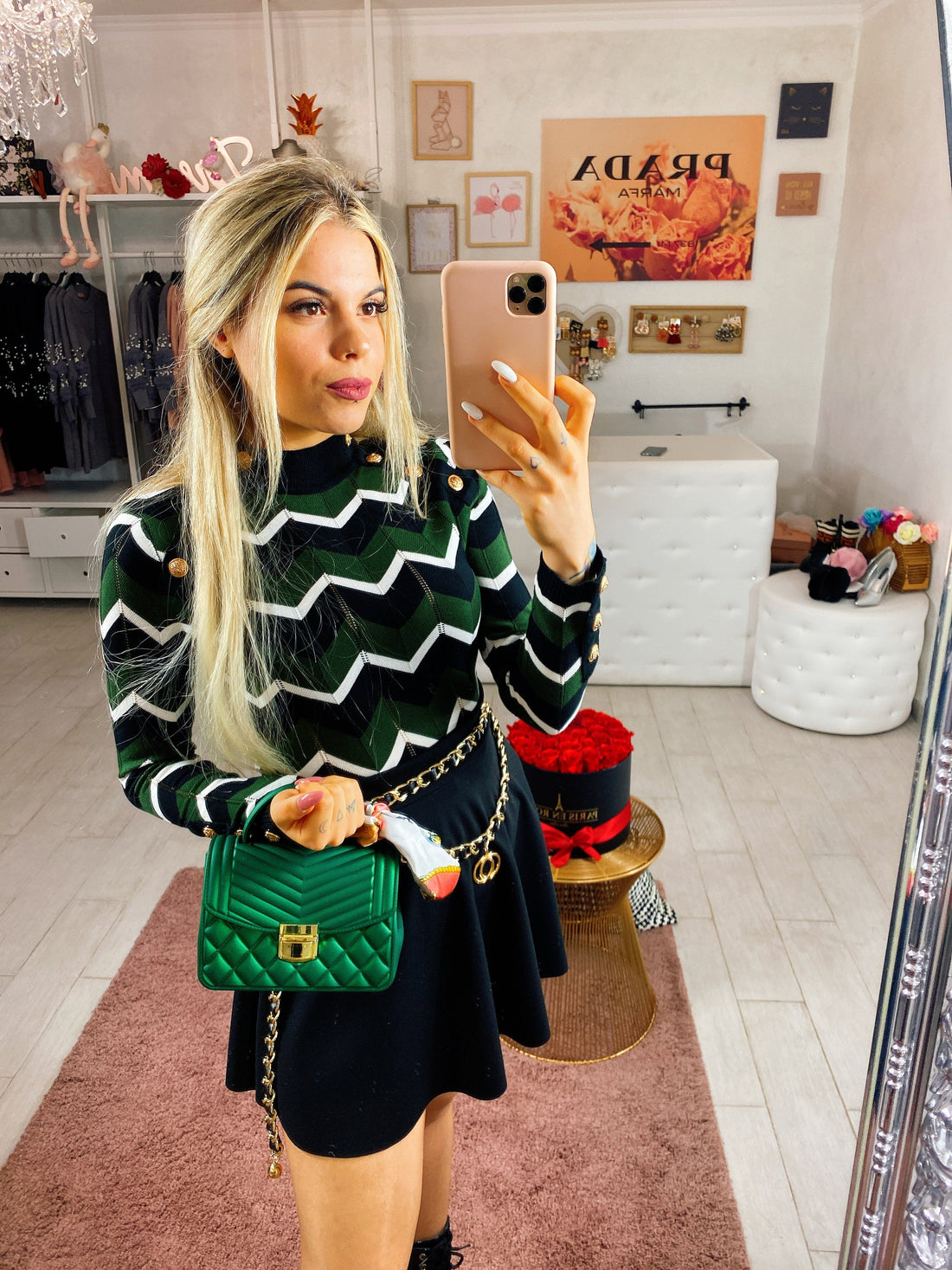 Maglioncino a rombi verde - R.a. Boutique 