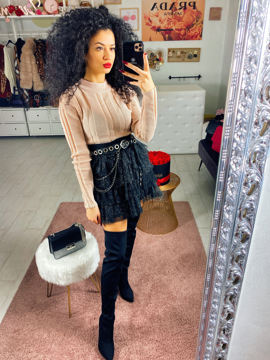 Maglioncino cipria glitter - R.a. Boutique 