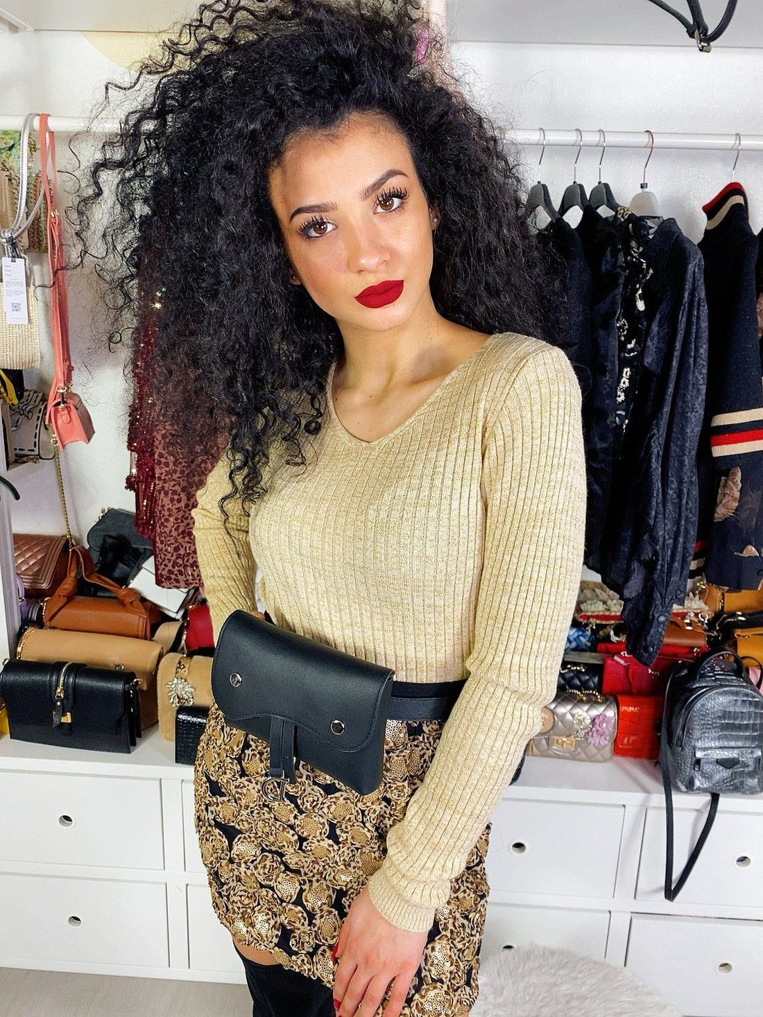 Maglioncino easy glitter scollo a V - R.a. Boutique 