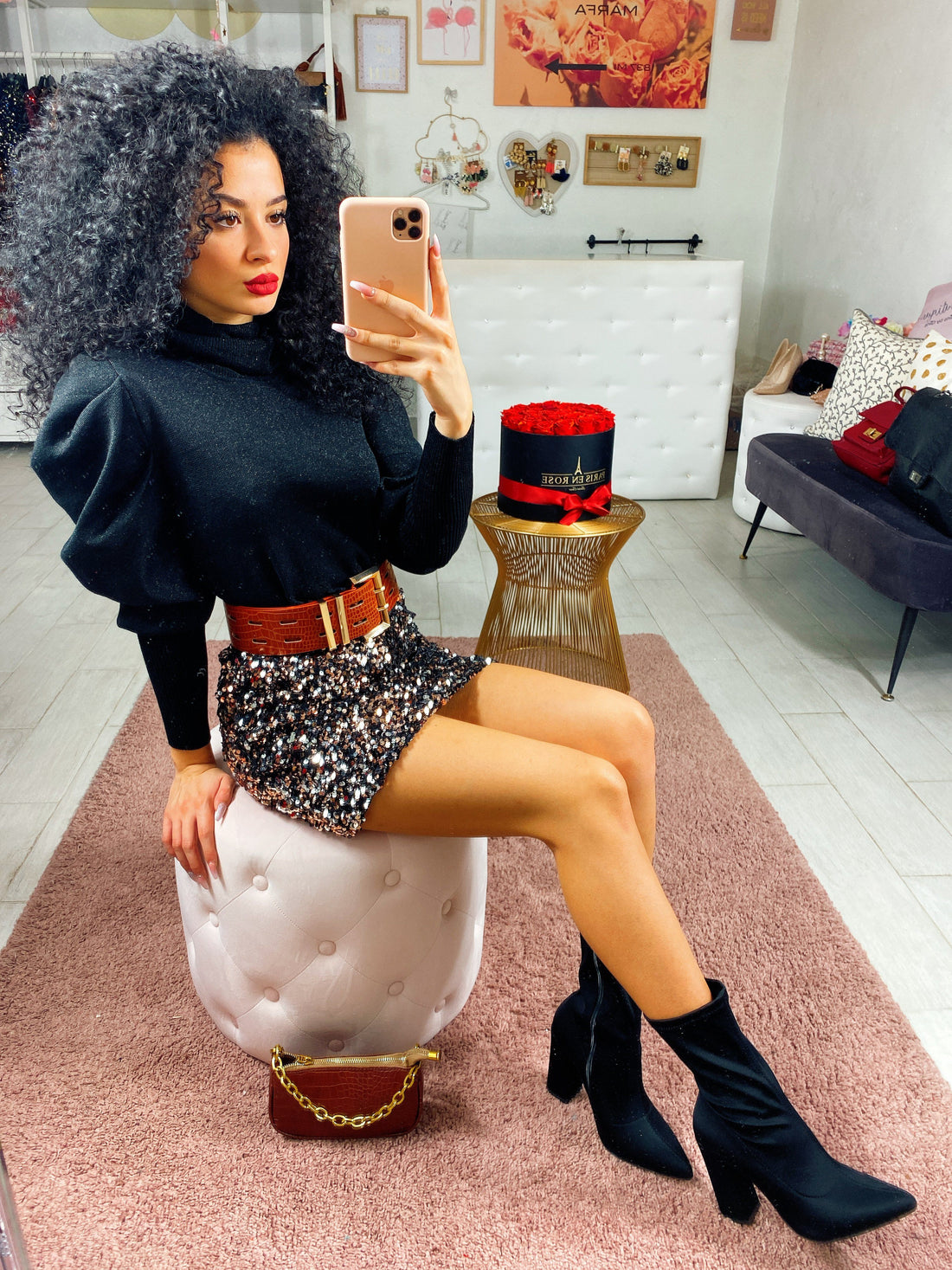 Maglioncino glitter manica bombata - R.a. Boutique 