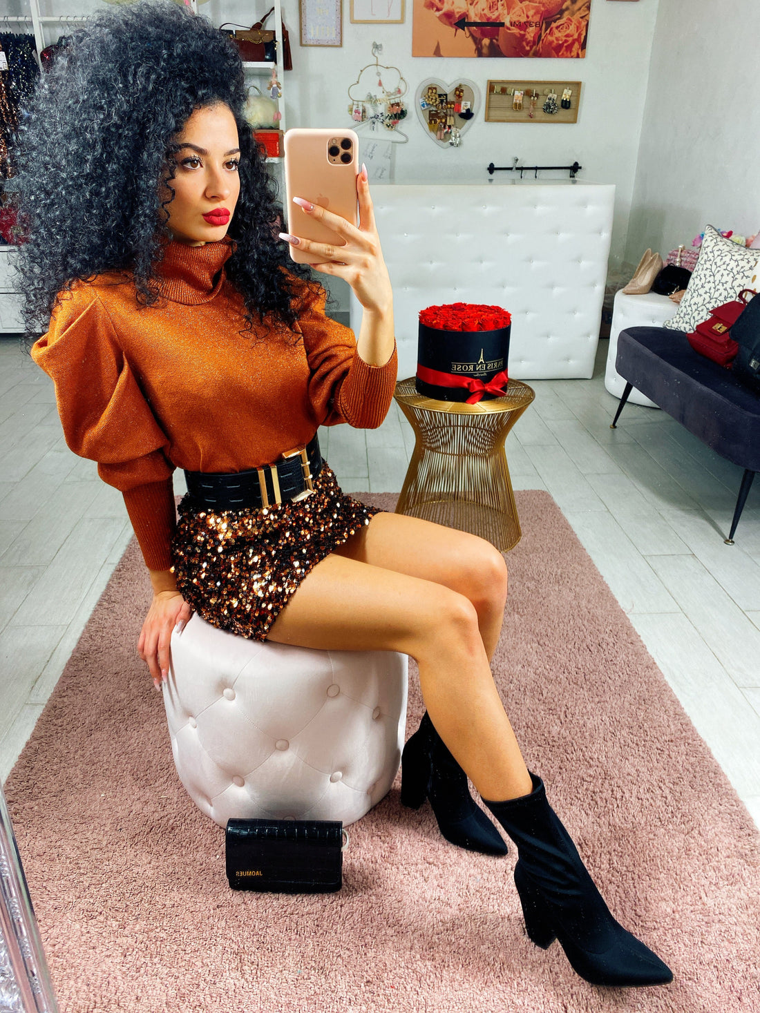 Maglioncino glitter manica bombata - R.a. Boutique 