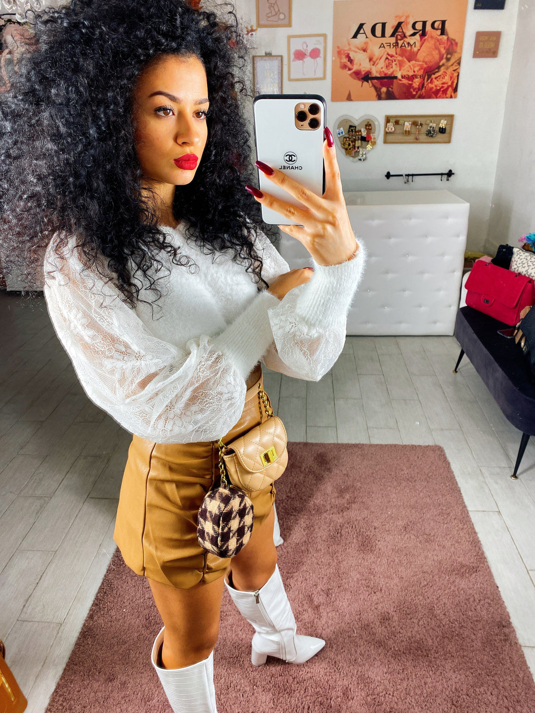 Maglioncino peloso con maniche velate - R.a. Boutique 