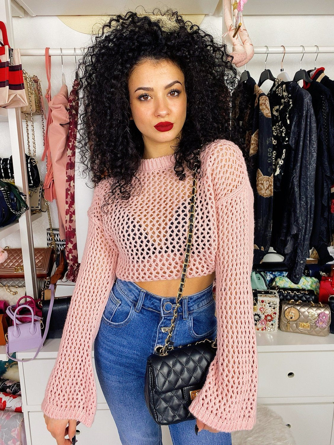 Maglioncino traforato manica larga - R.a. Boutique 