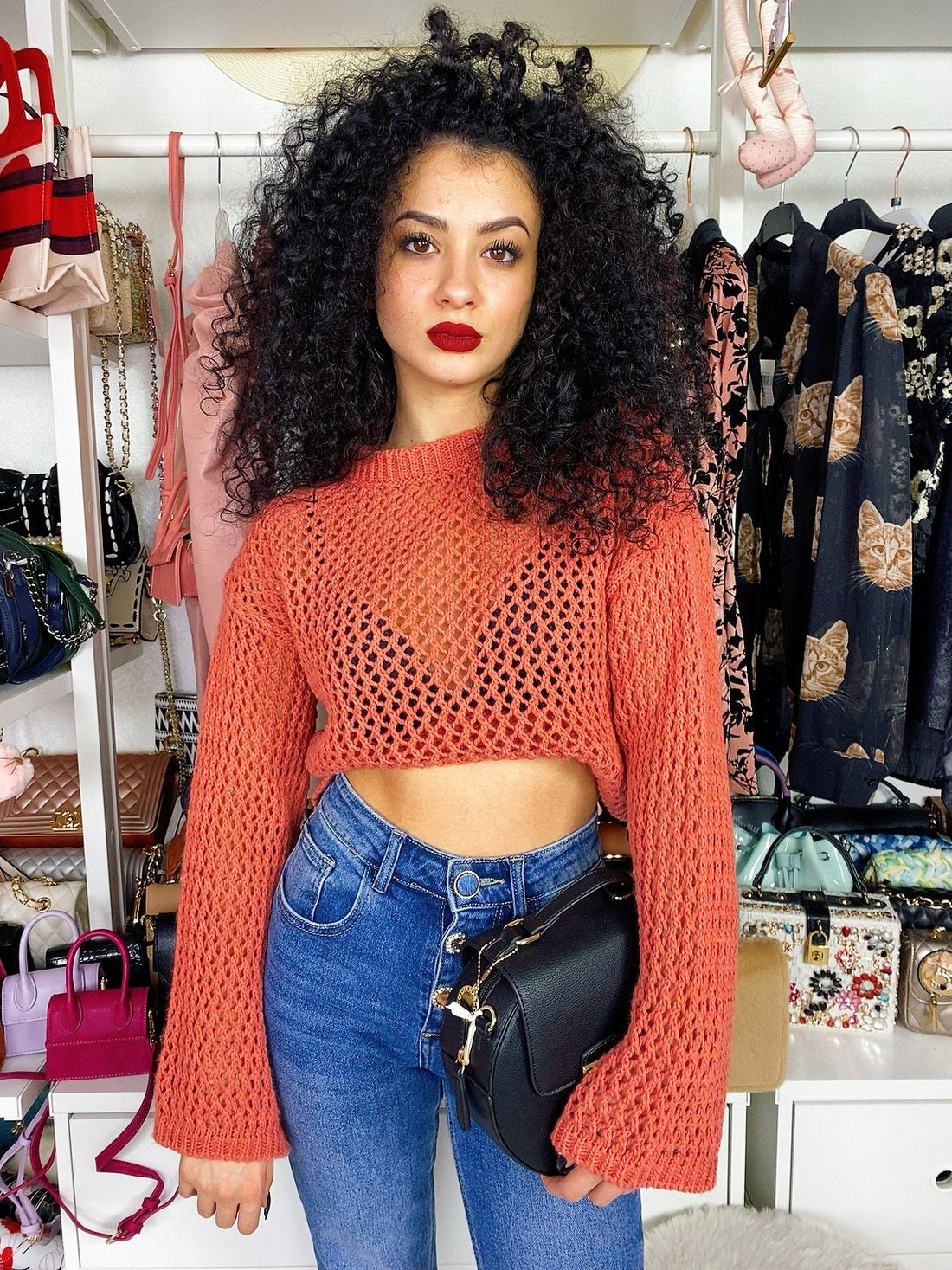 Maglioncino traforato manica larga - R.a. Boutique 