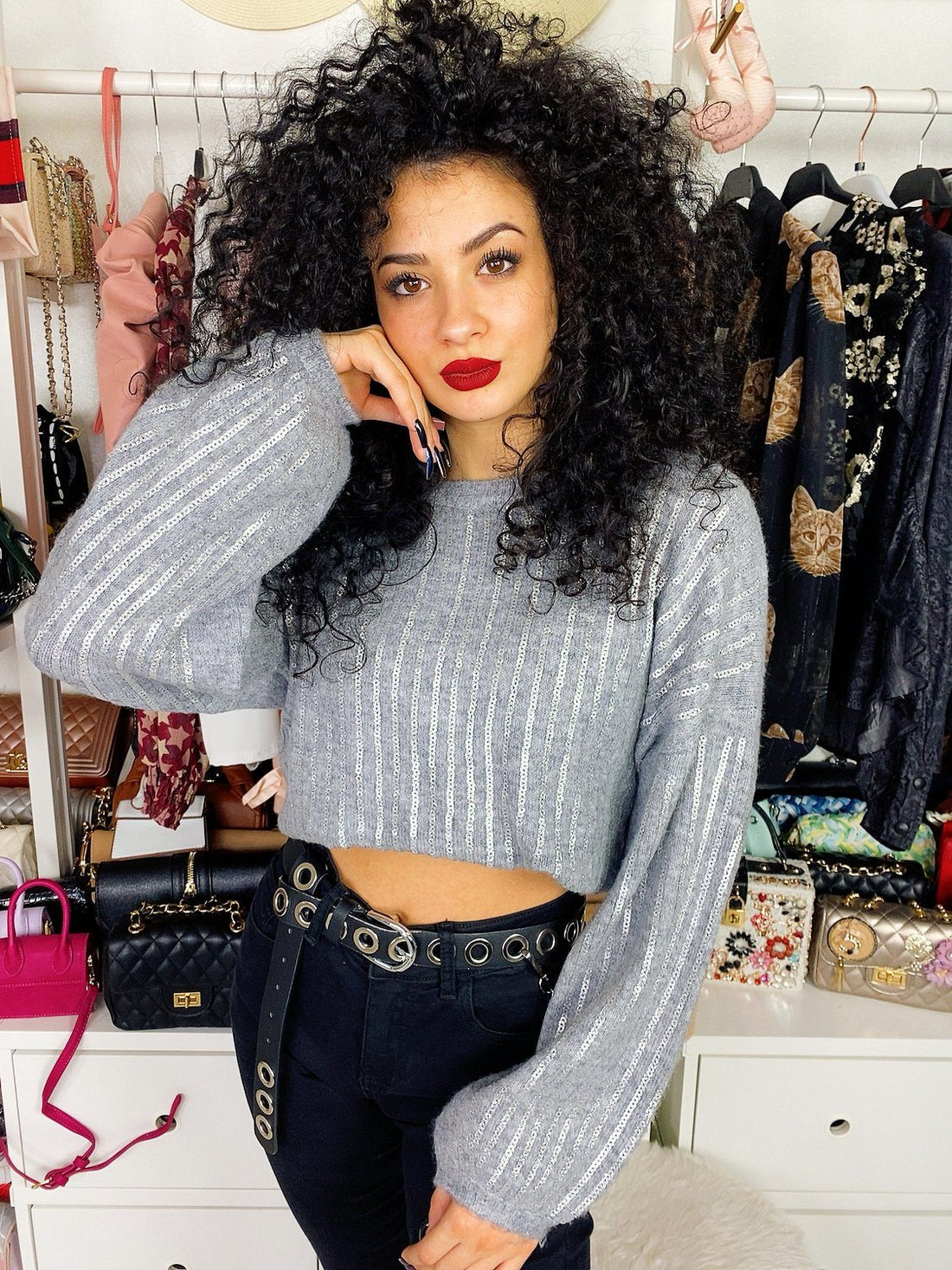 Maglione luce con paillettes - R.a. Boutique 