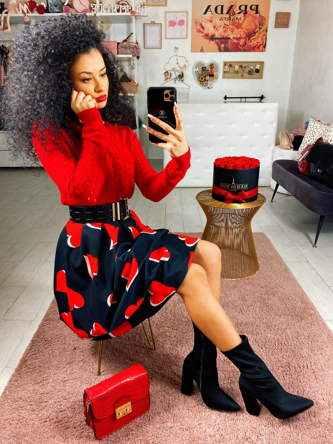 Maxi gonna a cuori - R.a. Boutique 