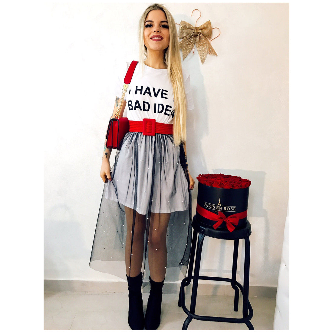 Maxi maglia con tulle - R.a. Boutique 