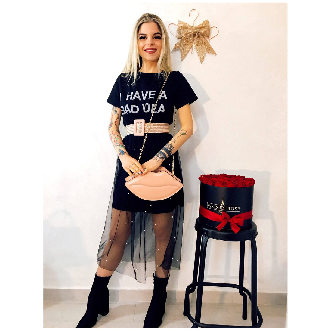 Maxi maglia con tulle - R.a. Boutique 